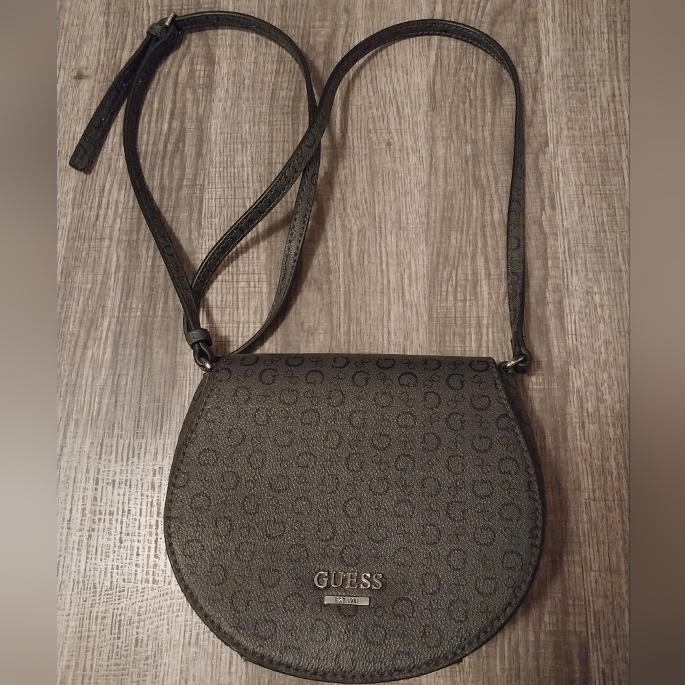 GUESS Black Crossbody Saddle Bag